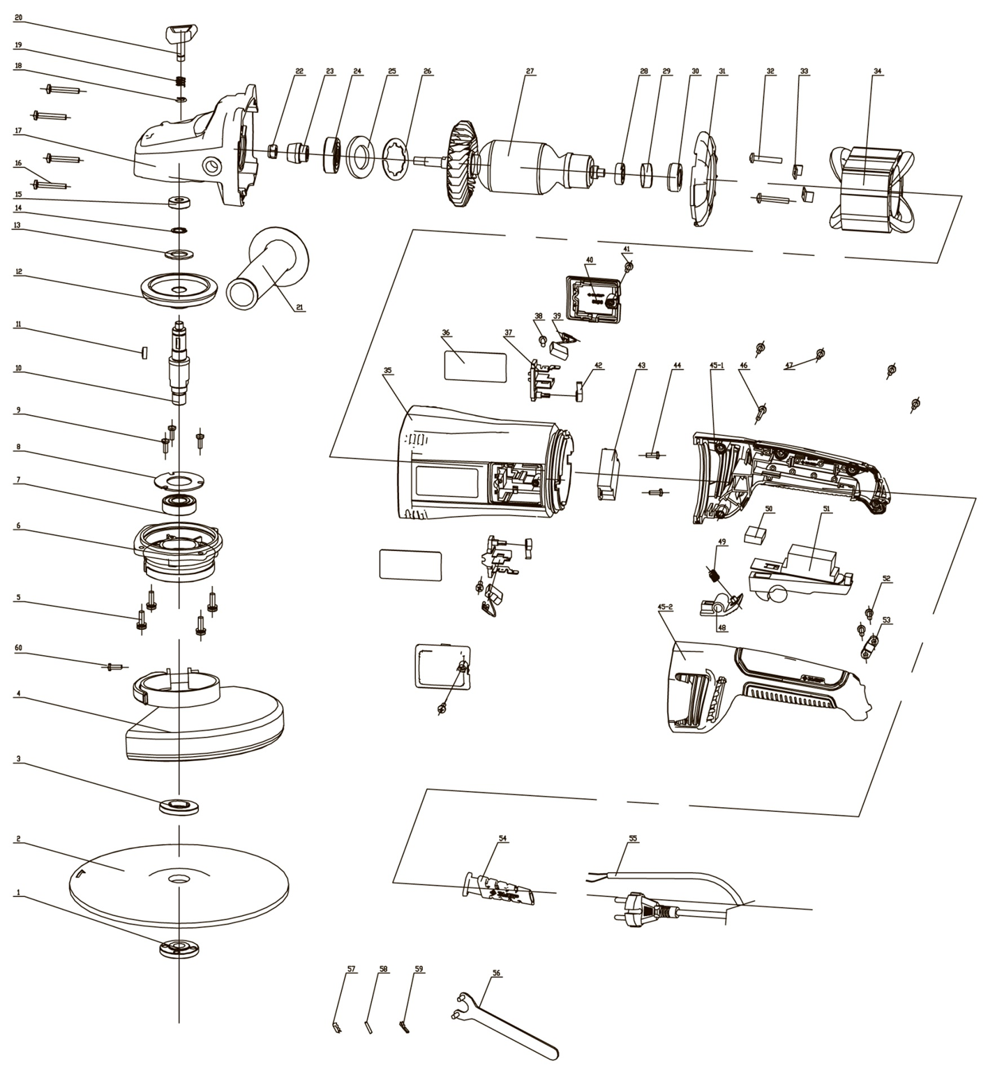 Инструмент [УШМ-230-2300 ПМ3] - разборная схема